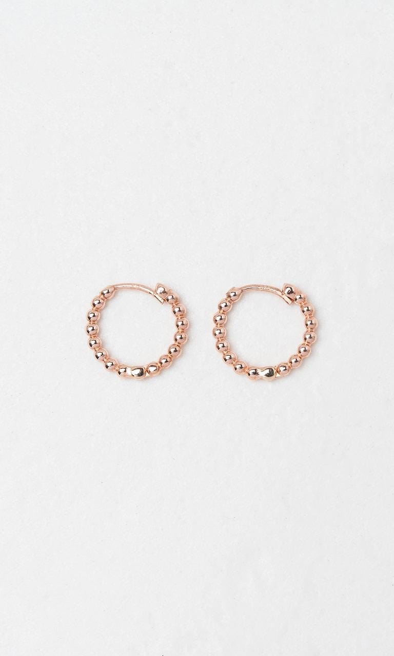 Hogans Family Jewellers 9K RG 10mm Textured Huggie Earrings