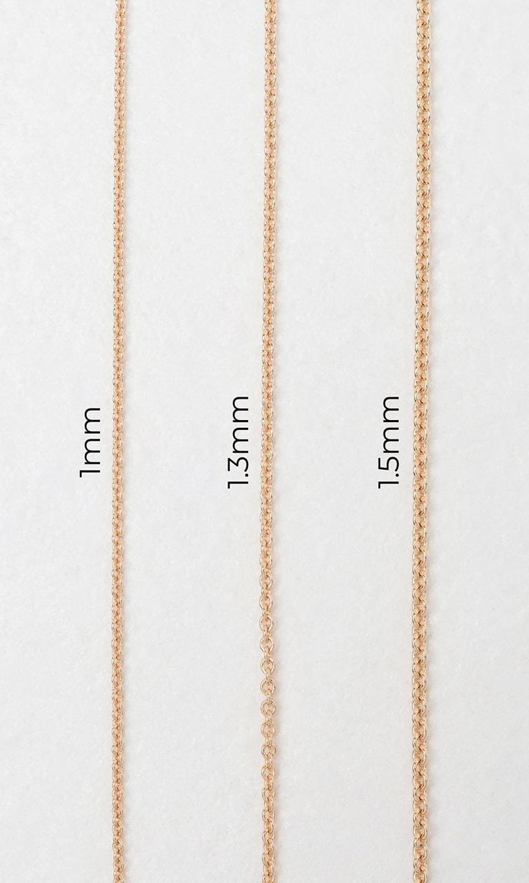 Hogans Family Jewellers 9K RG 45cm Trace Chain (1.3mm Thickness)