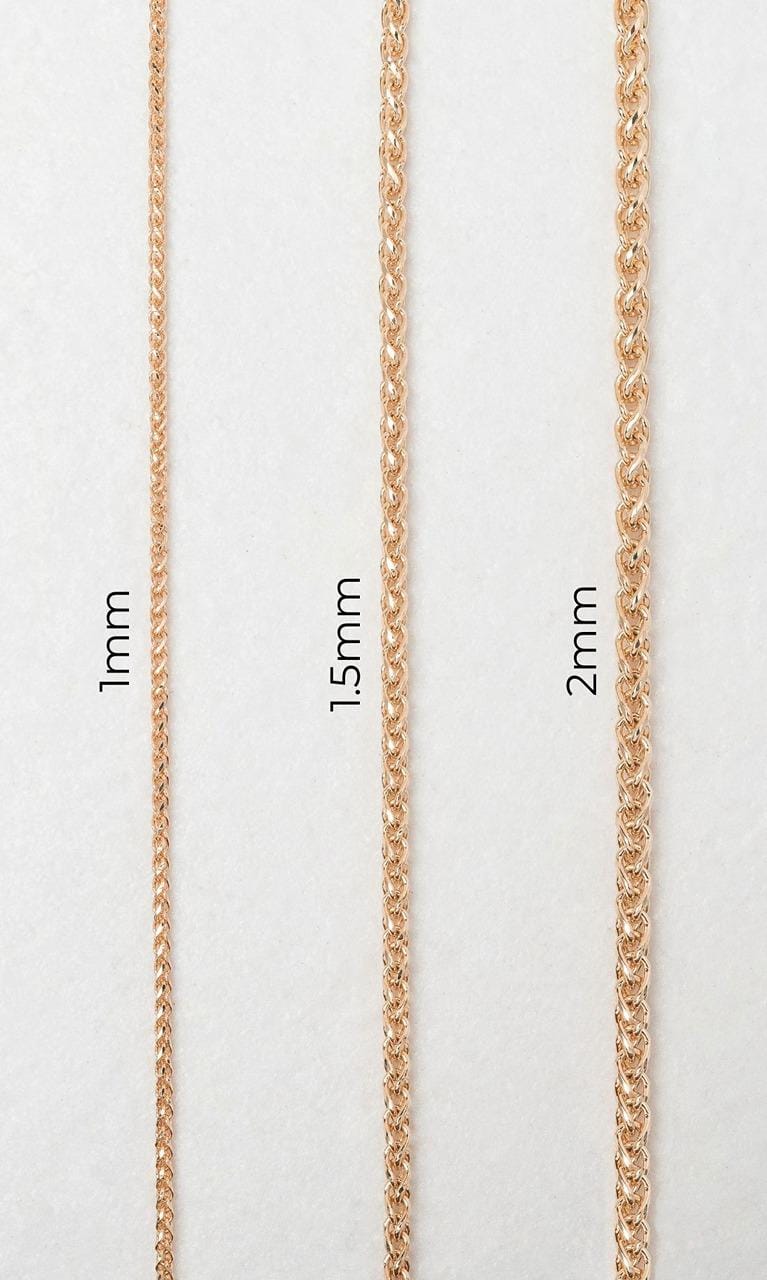 Hogans Family Jewellers 9K RG 55cm Foxtail Chain (1.5mm Thickness)