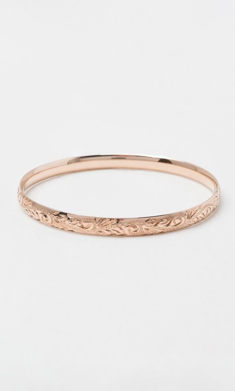 Hogans Family Jewellers 9K RG 7mm Engraved Bangle