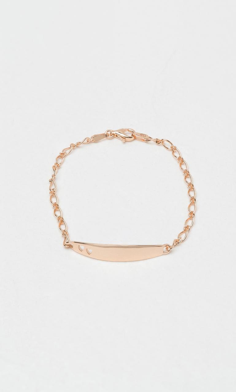 Hogans Family Jewellers 9K RG Baby ID Bracelet with Hearts