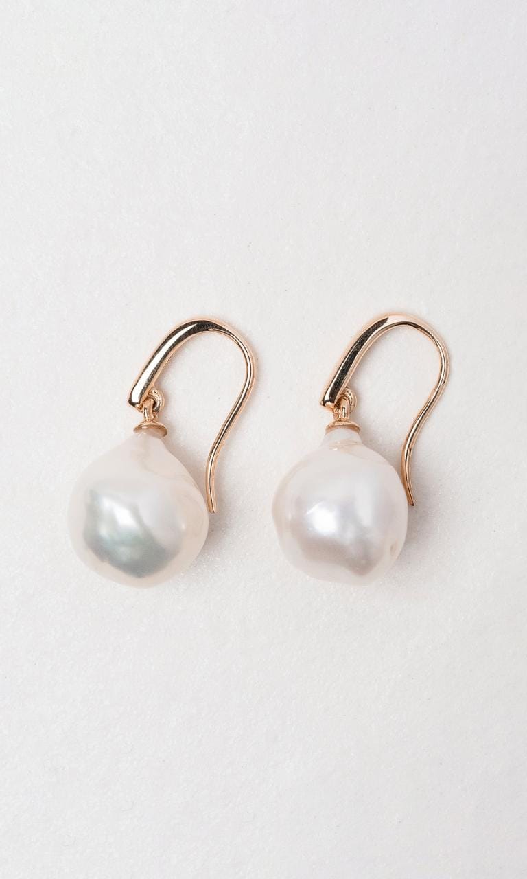 Hogans Family Jewellers 9K RG Baroque Pearl Drop Earrings