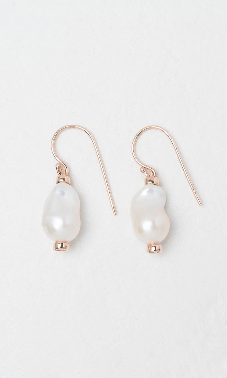 Hogans Family Jewellers 9K RG Baroque Pearl Drop Earrings