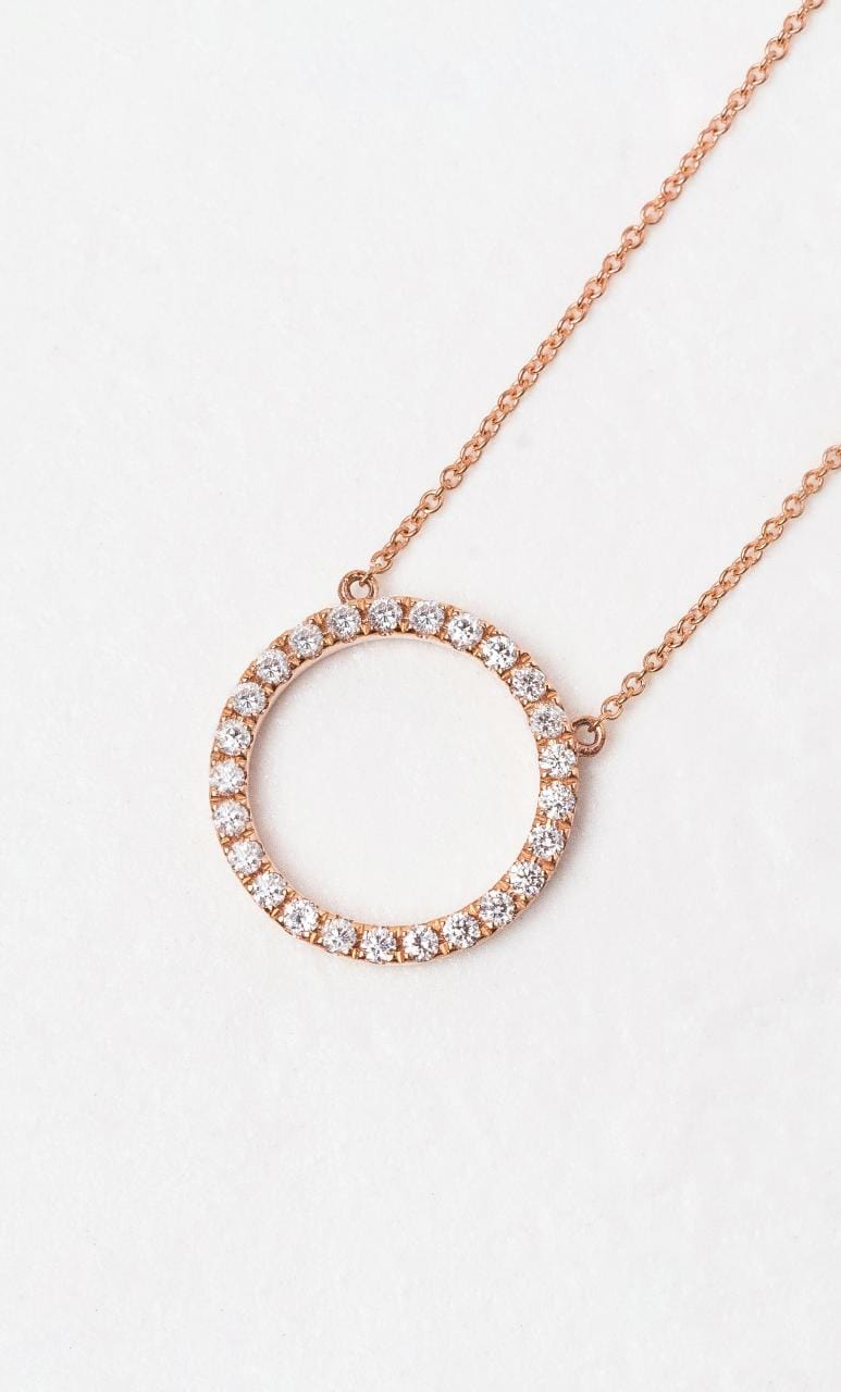 Hogans Family Jewellers 9K RG Circular Diamond Necklace
