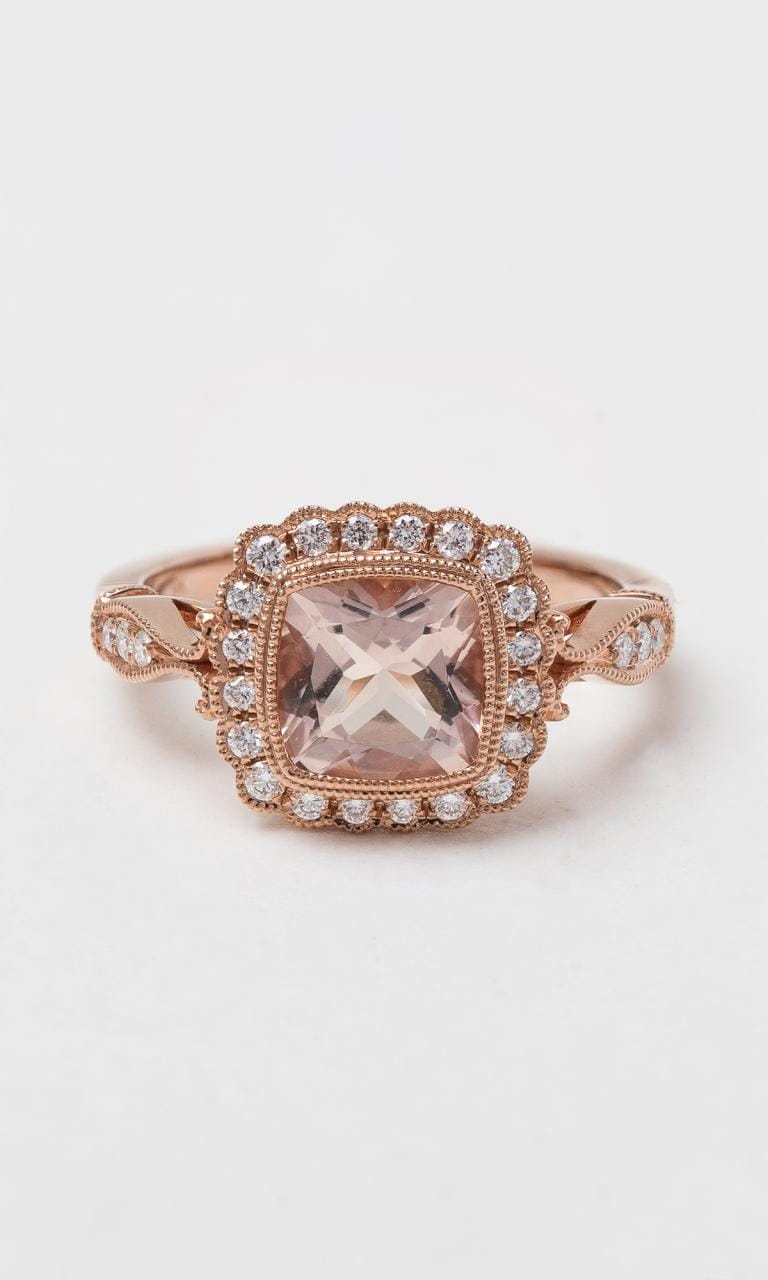 Hogans Family Jewellers 9K RG Cushion Cut Morganite Antique Dress Ring
