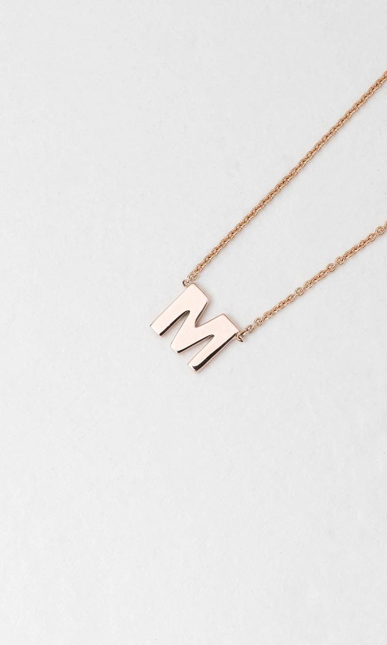 Hogans Family Jewellers 9K RG 'M' Initial Necklace