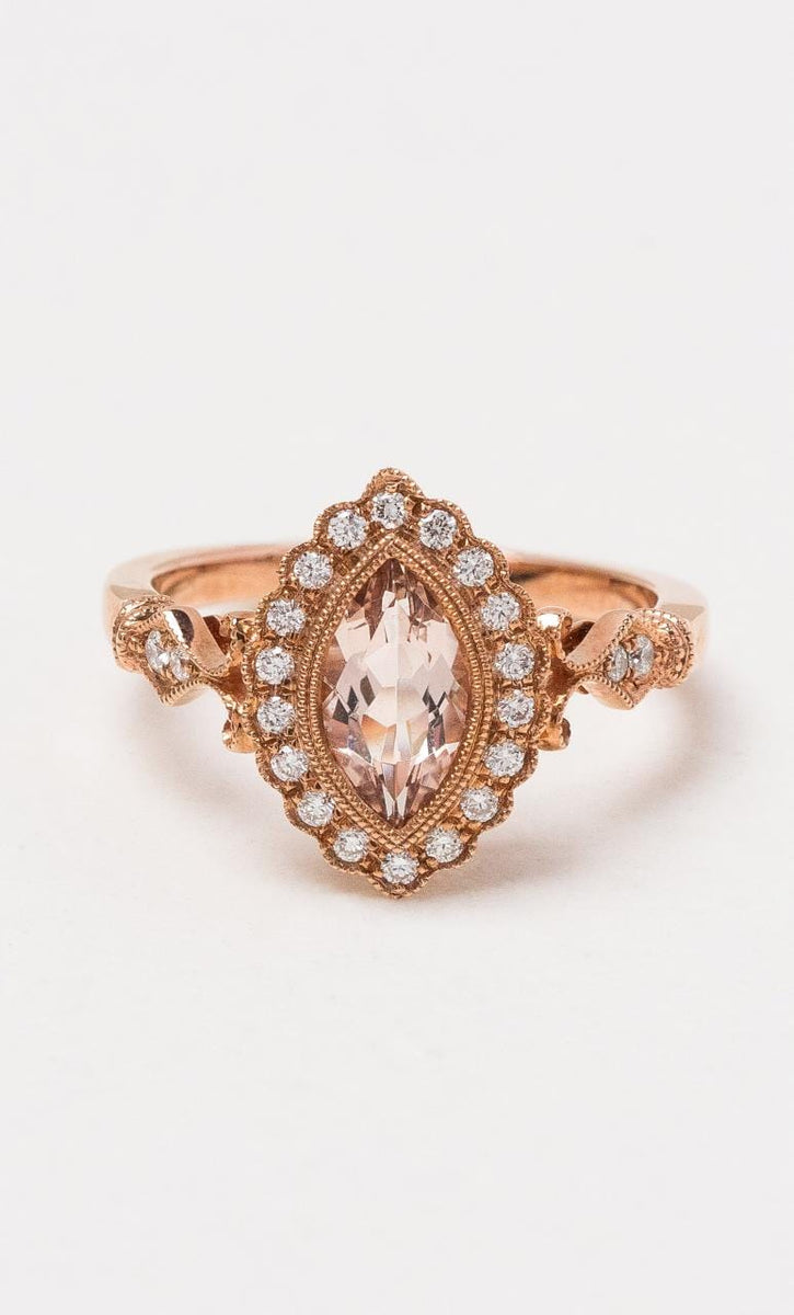 9K RG Marquise Morganite Ring Hogans Family Jewellers