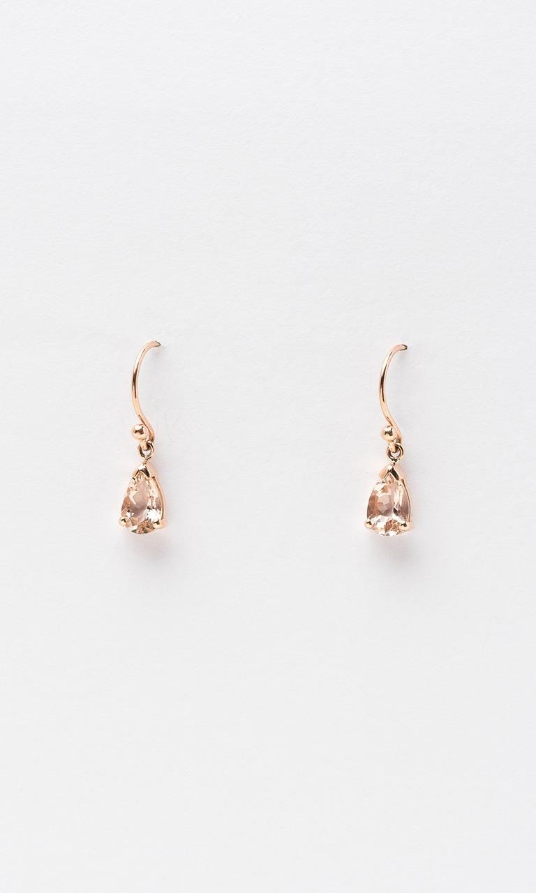 Hogans Family Jewellers 9K RG Pear Cut Morganite Drop Earrings