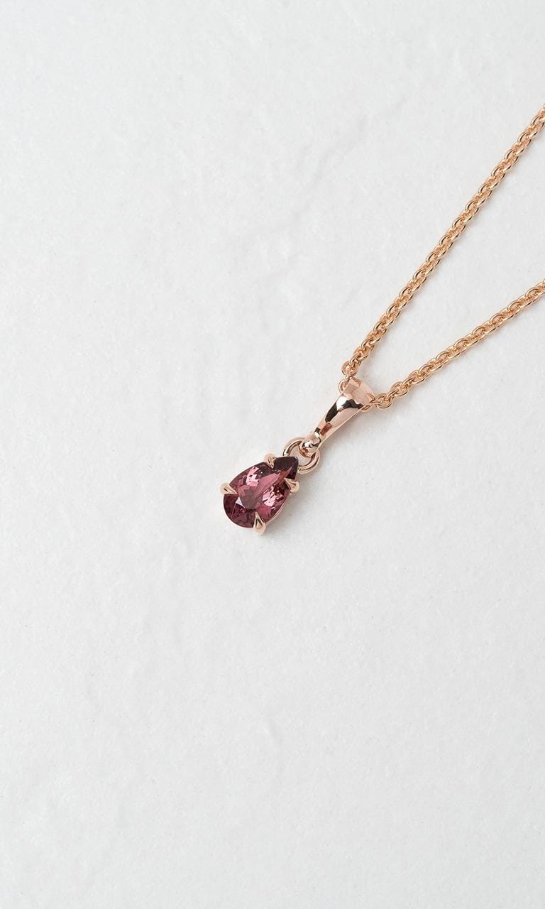 Hogans Family Jewellers 9K RG Pear Cut Pink Tourmaline Solitaire Pendant