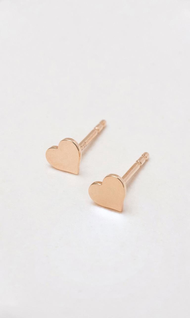 Hogans Family Jewellers 9K RG Petite Heart Stud Earrings