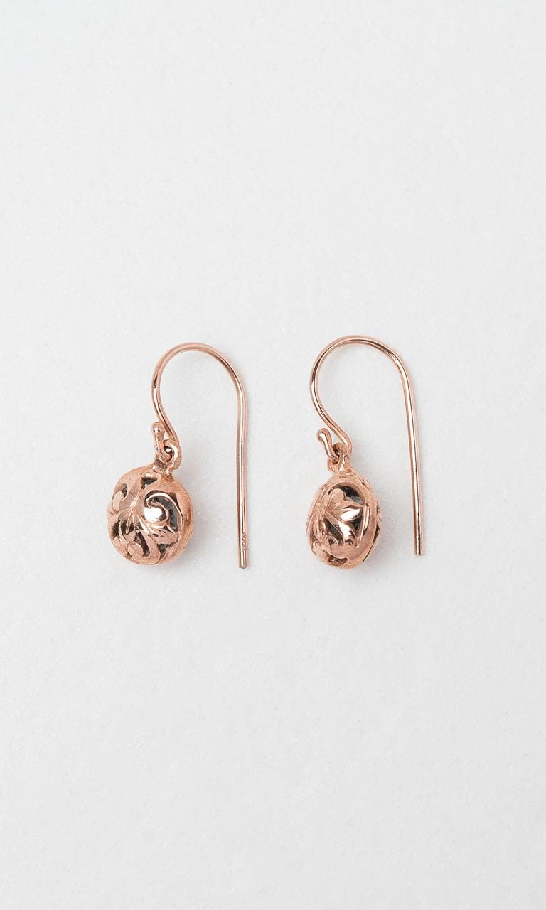 Hogans Family Jewellers 9K RG Round Filigree Drop Earrings