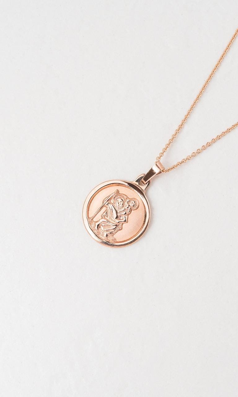 Hogans Family Jewellers 9K RG St Christopher Disc Pendant