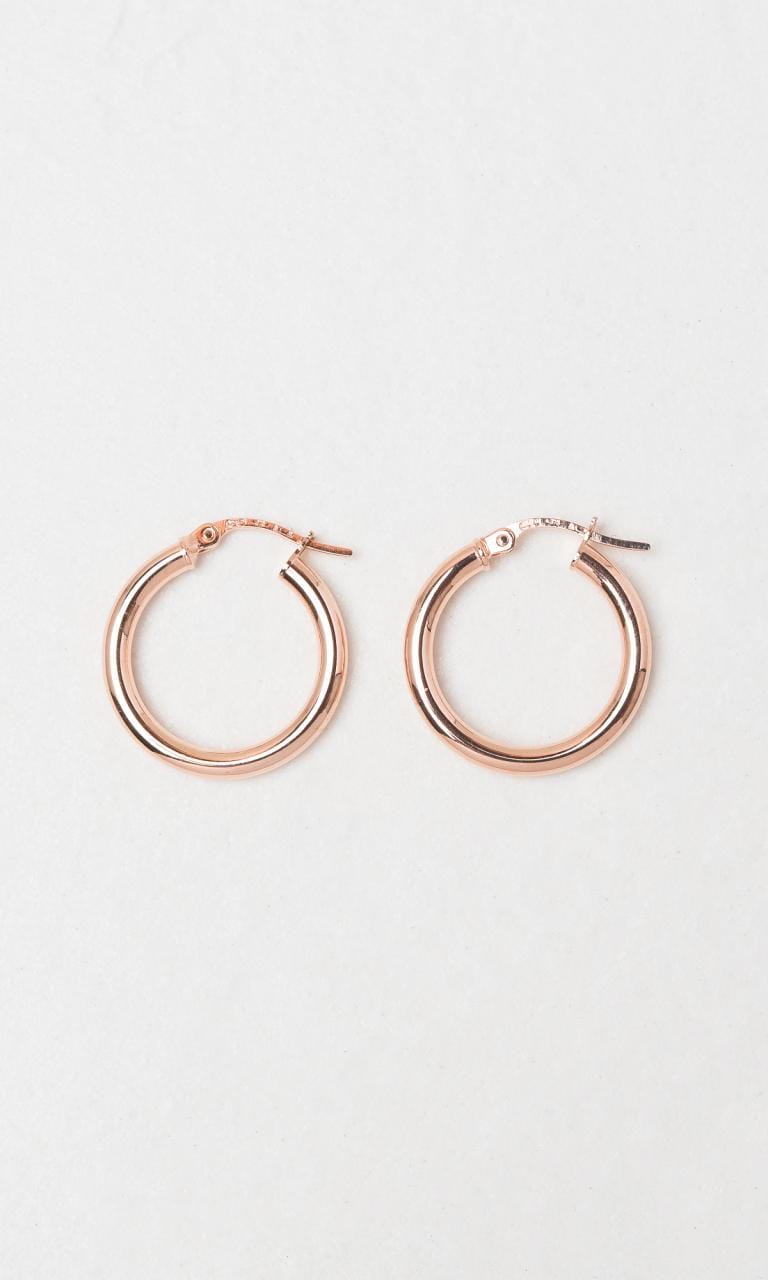 Hogans Family Jewellers 9K RG Tube Hoop Earrings