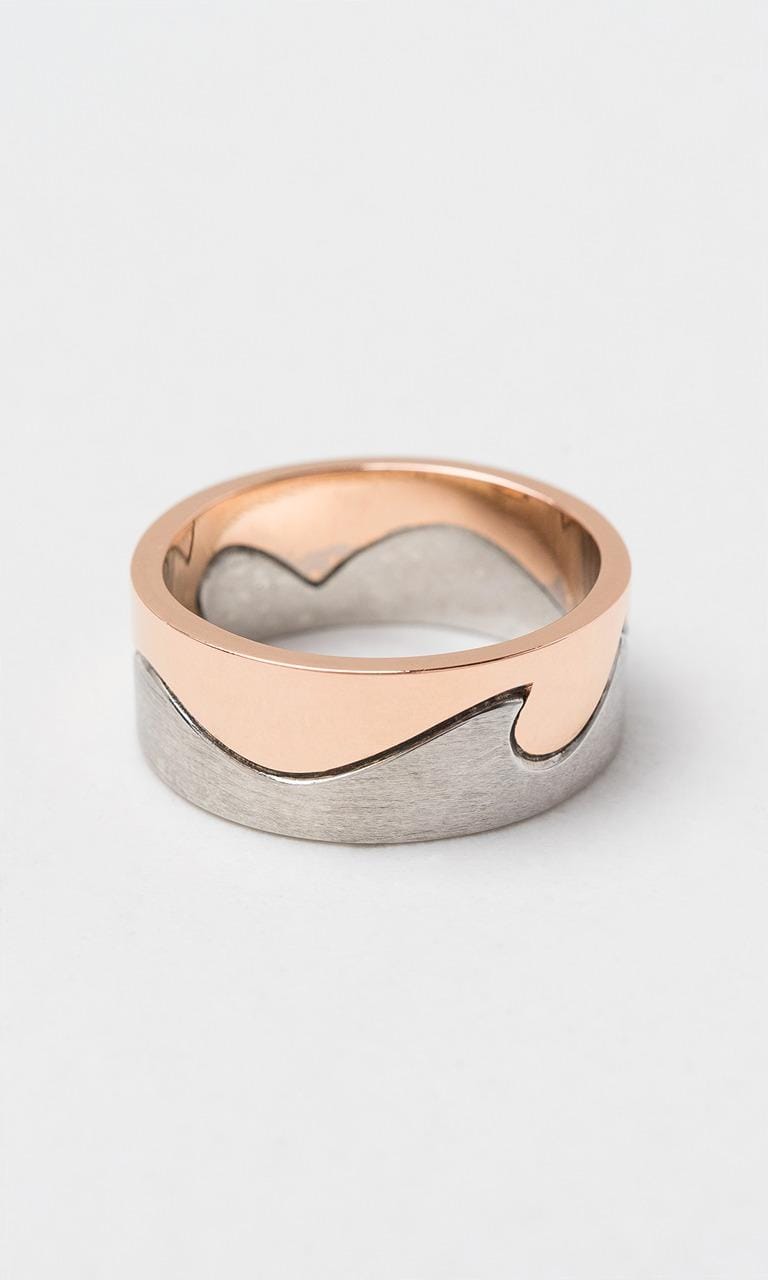 Hogans Family Jewellers 9K RWG 8.8mm Decorative Gents Band