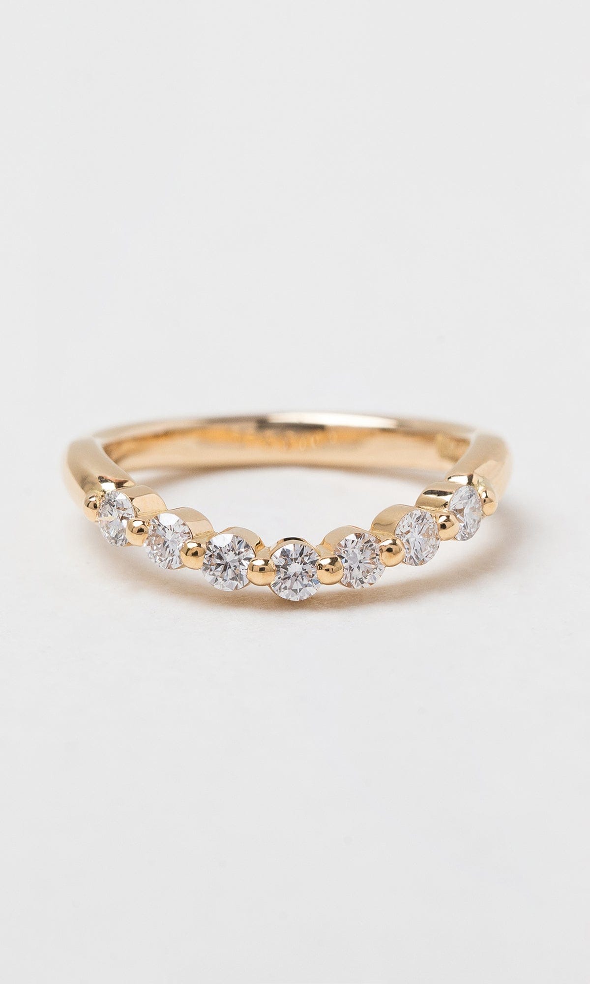 Hogans Family Jewellers 9K Small Round Brilliant Cut Diamond Signet Huggie Band