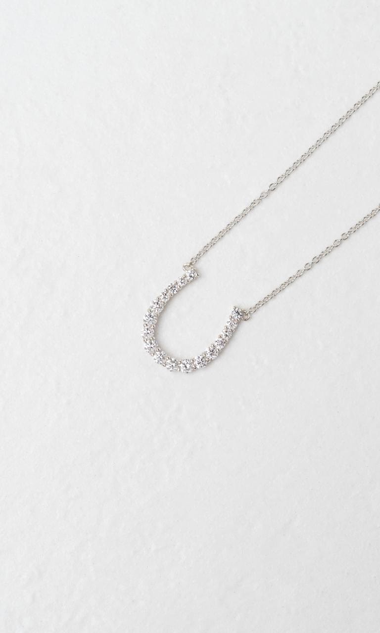 Hogans Family Jewellers 9K WG 0.52ct TDW Round Brilliant Diamond Horseshoe Necklace
