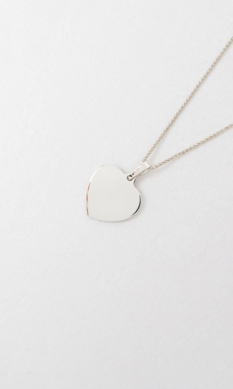 Hogans Family Jewellers 9K WG 10mm Heart Disc Pendant