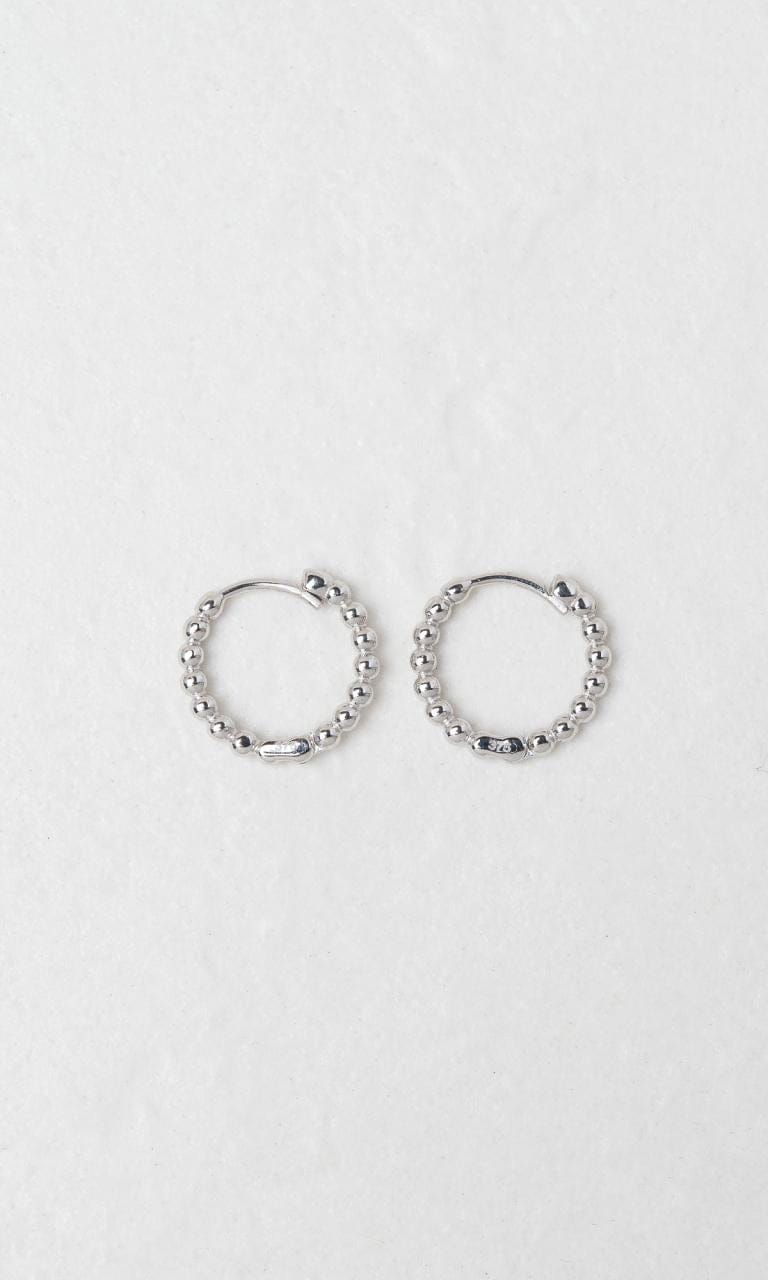 Hogans Family Jewellers 9K WG 10mm Textured Huggie Earrings