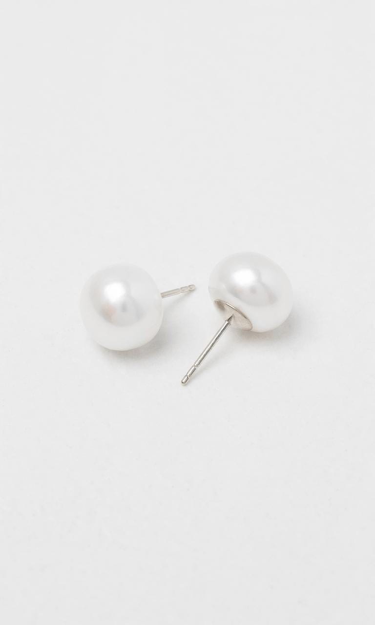 Hogans Family Jewellers 9K WG 11.5-12mm Freshwater Button Pearl Stud Earrings