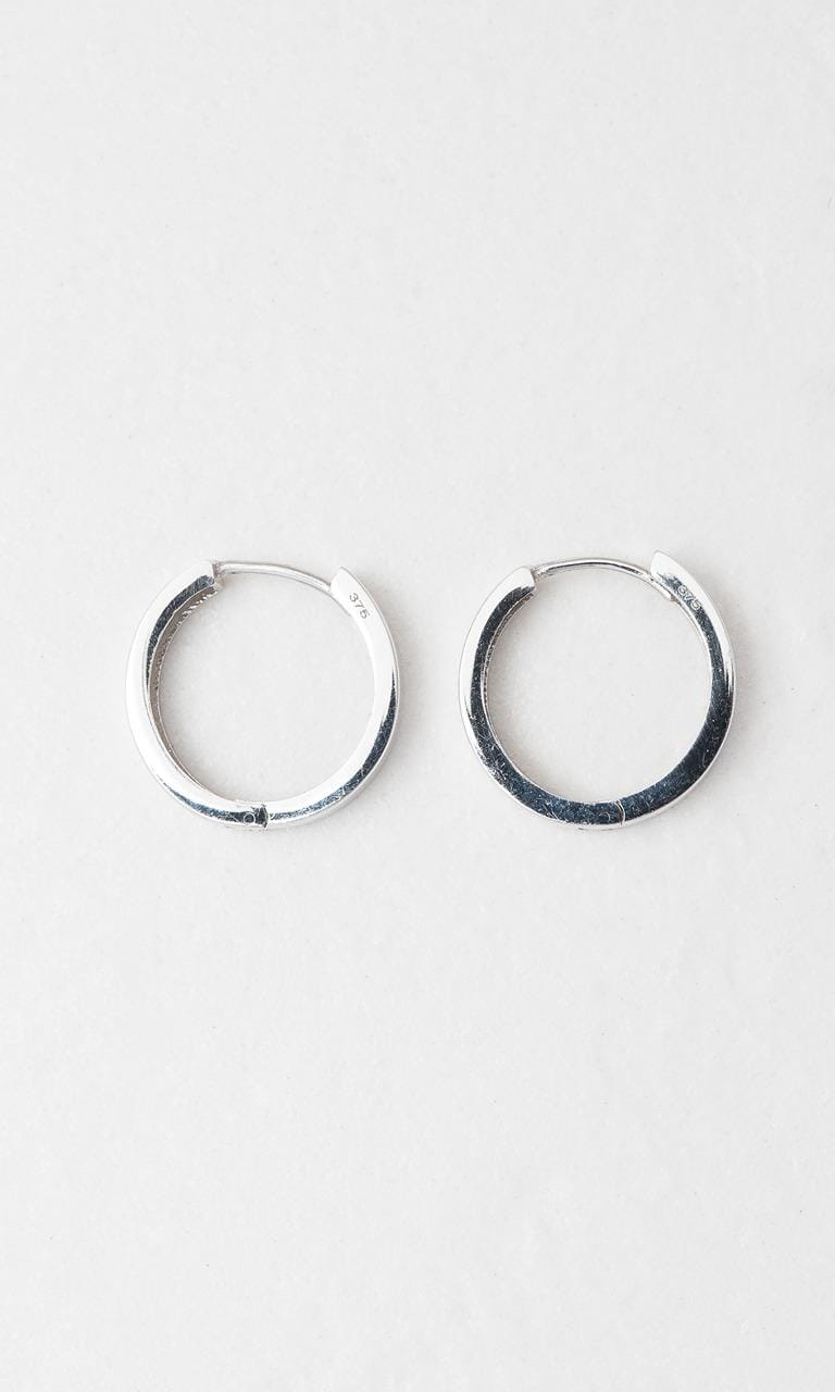 Hogans Family Jewellers 9K WG 15mm Huggie Earrings