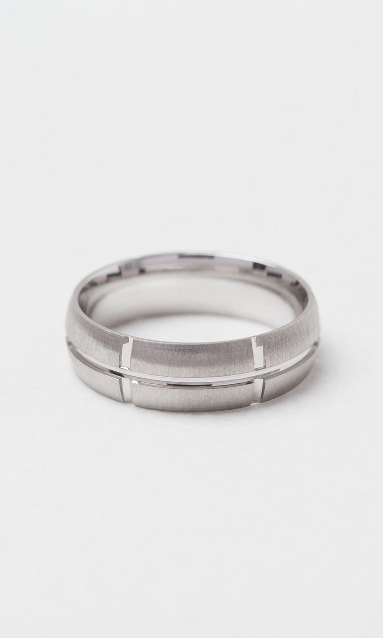 Hogans Family Jewellers 9K WG 6.5mm Decorative Gents Band