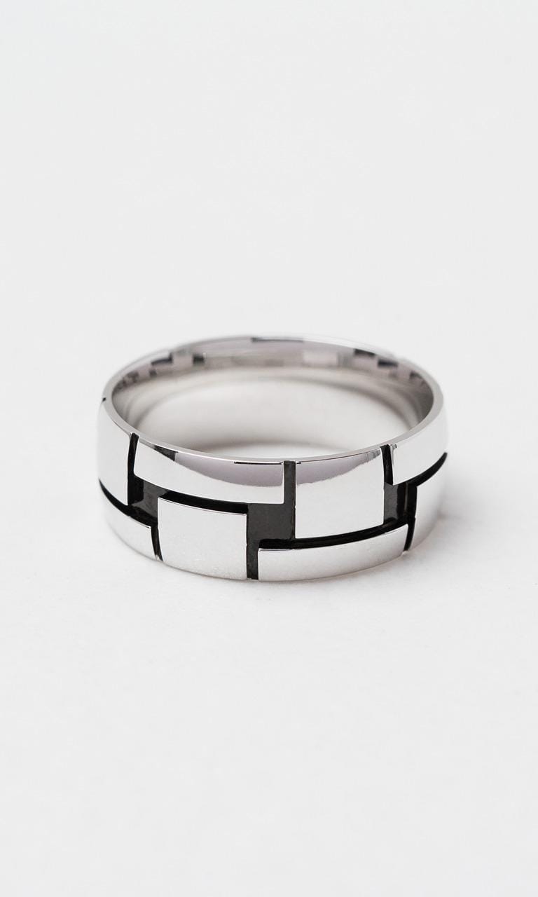 Hogans Family Jewellers 9K WG 8mm Decorative Gents Band