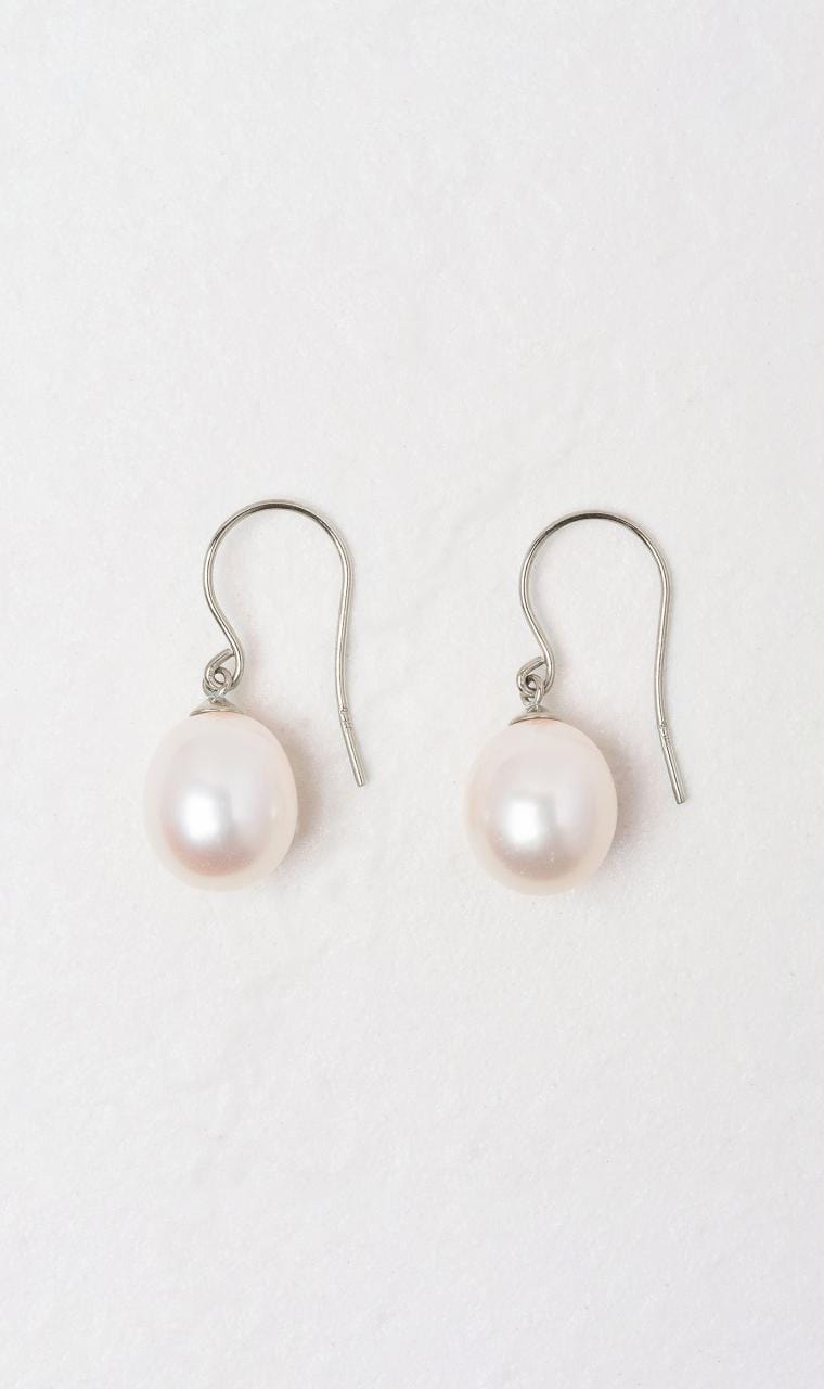 Hogans Family Jewellers 9K WG 9.5mm Freshwater Pearl Drop Earrings