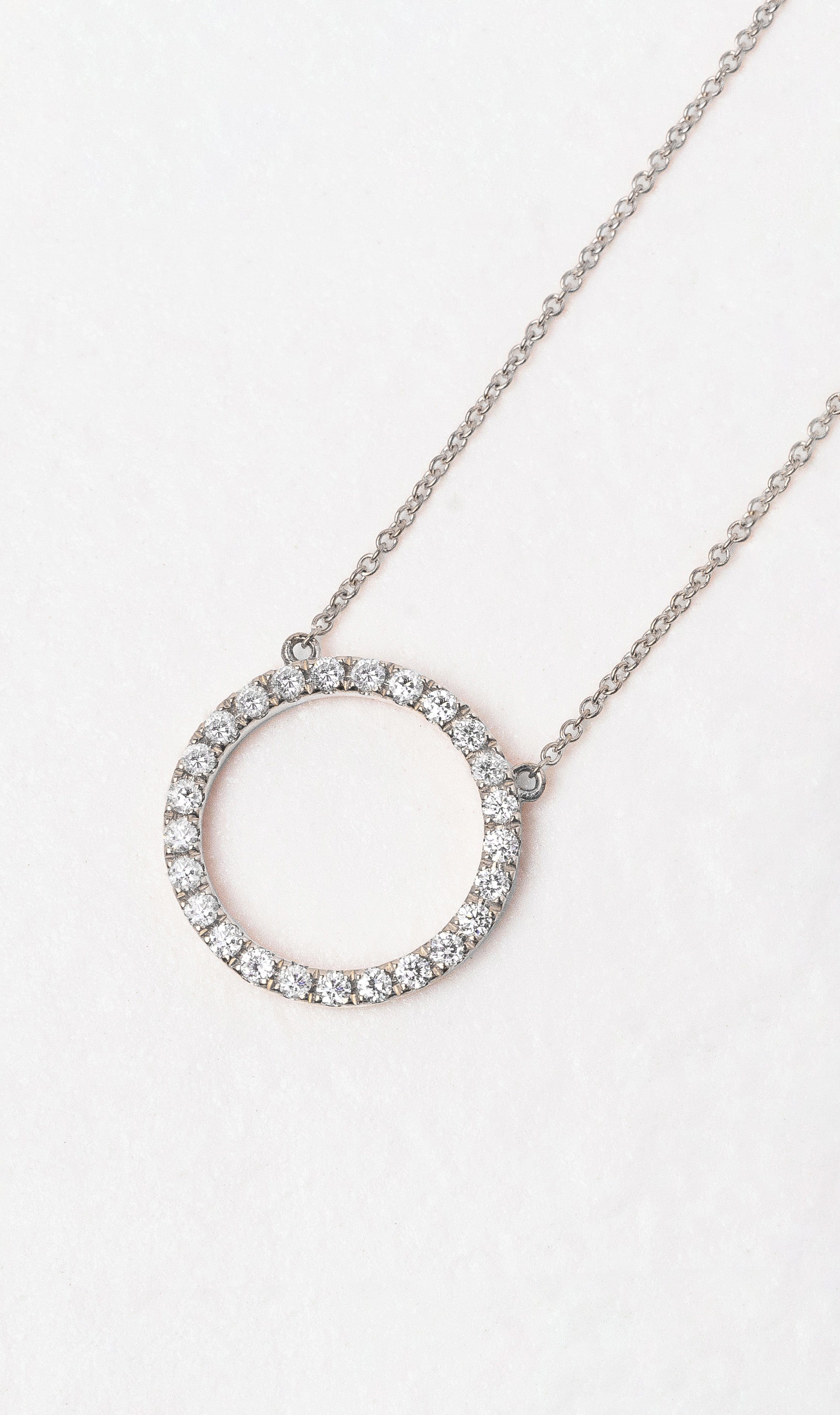 Hogans Family Jewellers 9K WG Circular Diamond Necklace