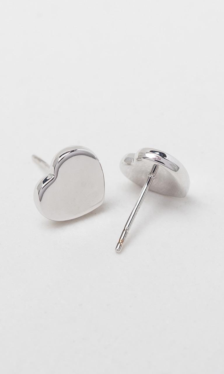 Hogans Family Jewellers 9K WG Heart Stud Earrings