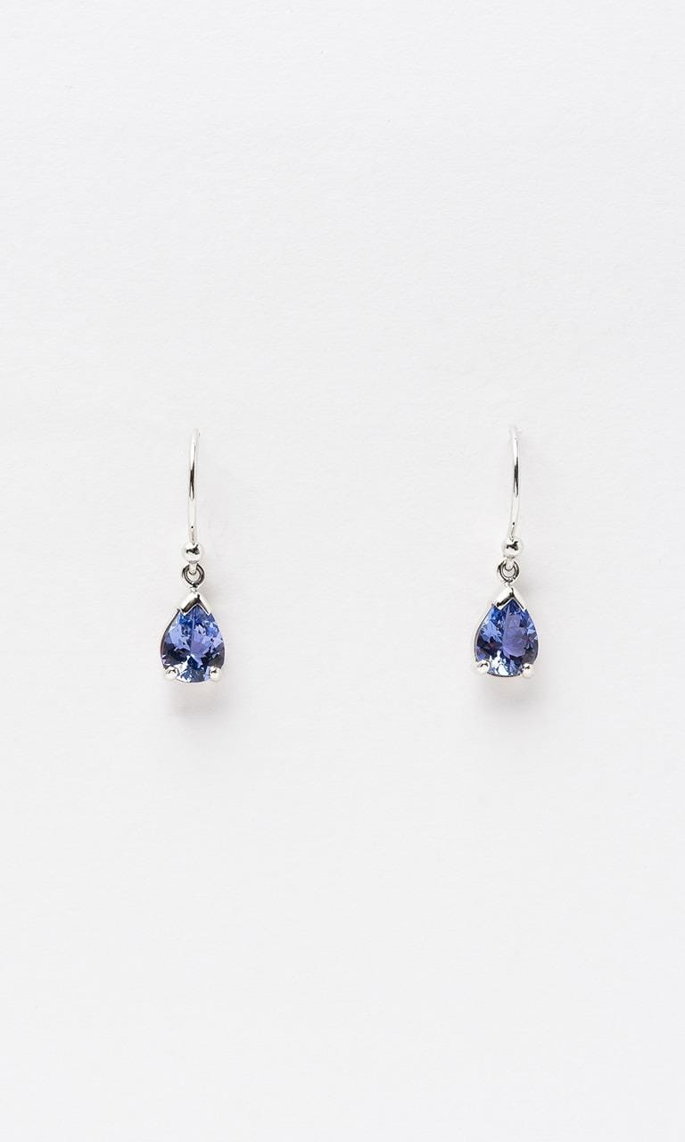 Hogans Family Jewellers 9K WG Pear Cut Tanzanite Drop Earrings