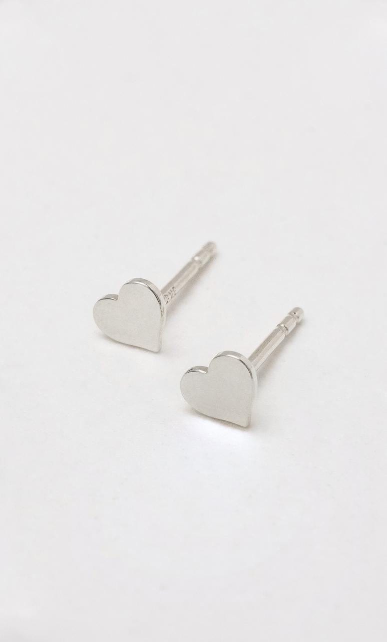 Hogans Family Jewellers 9K WG Petite Heart Stud Earrings