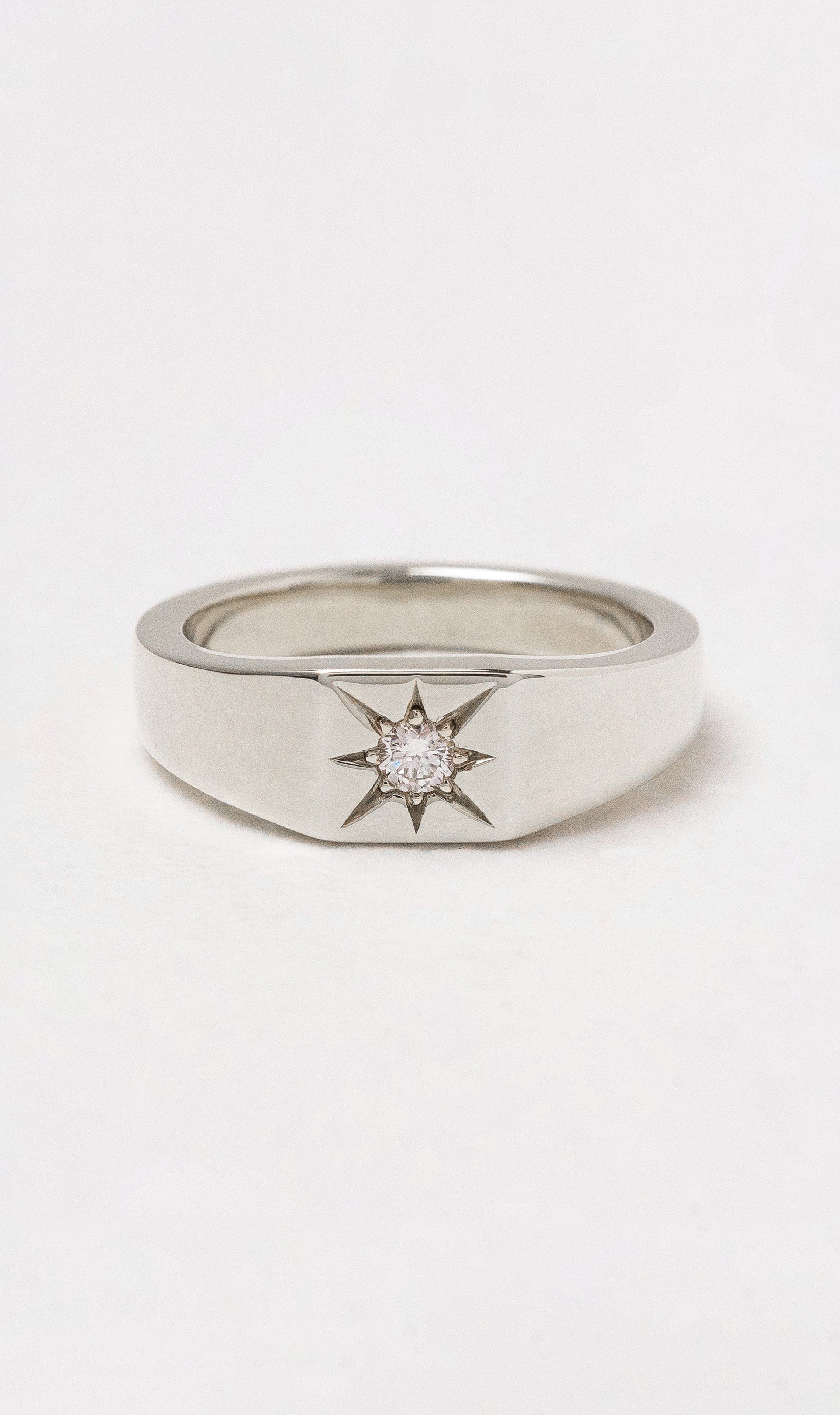 Hogans Family Jewellers 9K WG Square Signet Ring