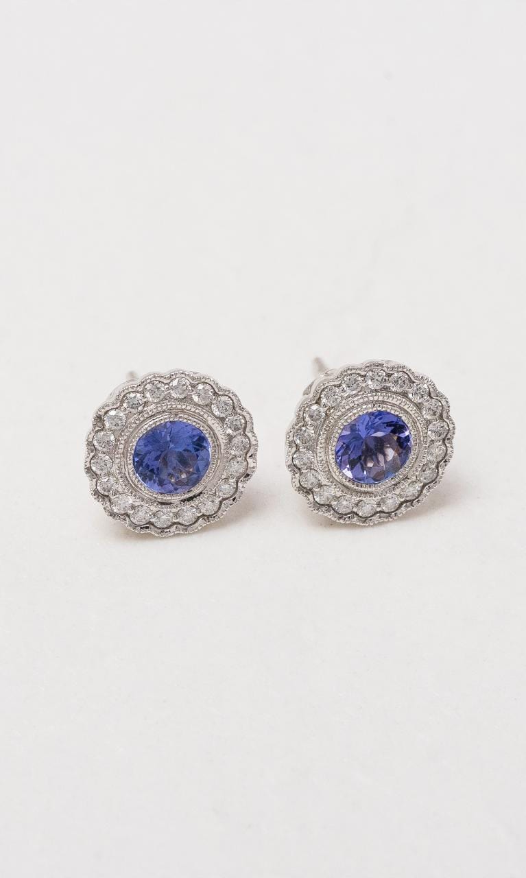 Hogans Family Jewellers 9K WG Tanzanite Halo Style Earrings