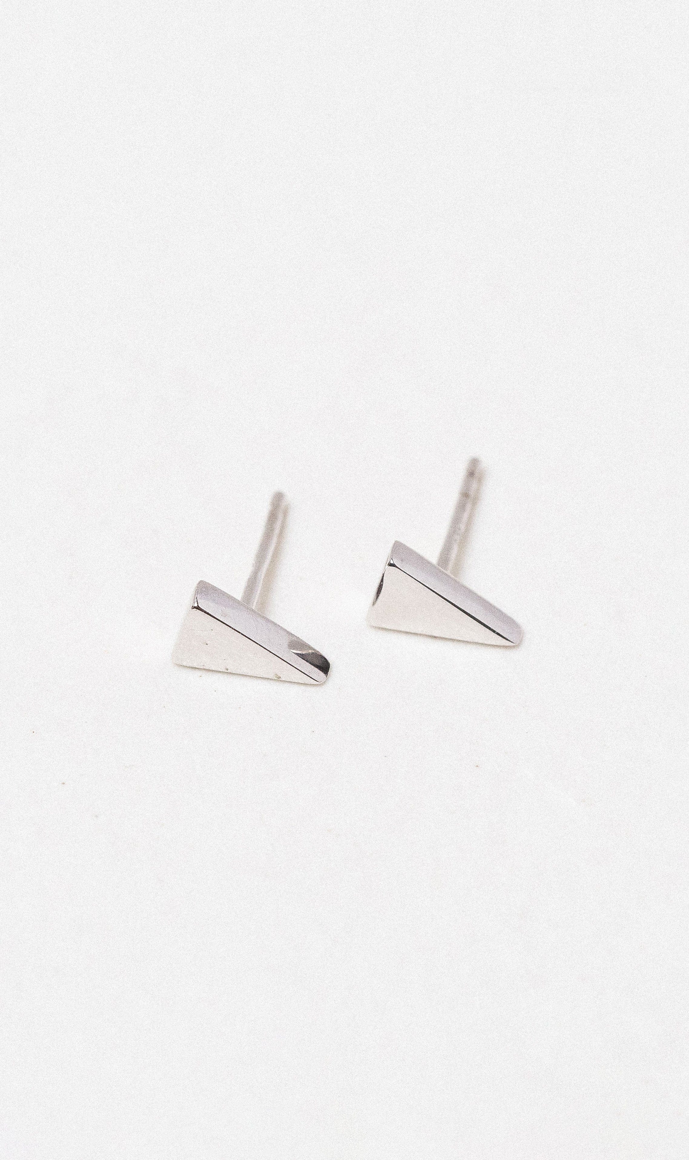 Hogans Family Jewellers 9K WG Triangle Stud Earrings