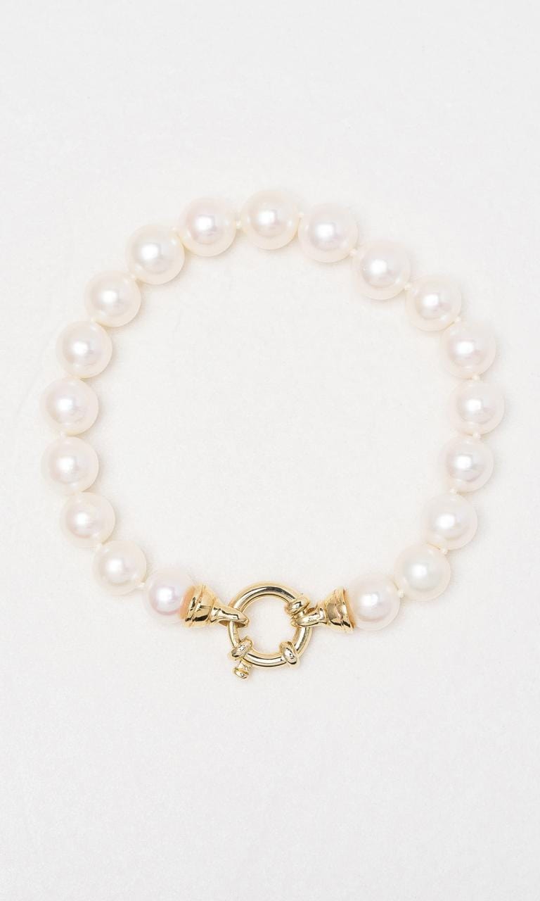 Hogans Family Jewellers 9K YG 10mm Freshwater Euro Bolt Pearl Bracelet