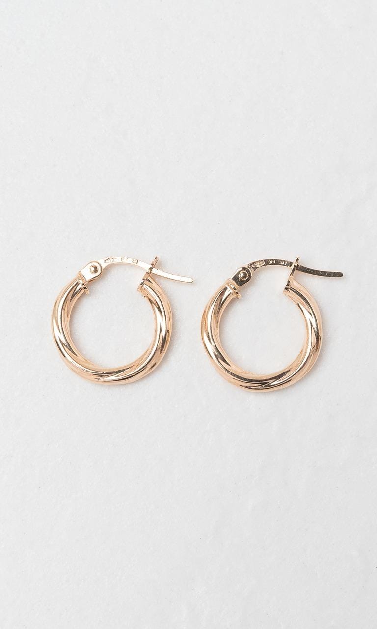 Hogans Family Jewellers 9K YG 10mm Twist Hoop Earrings