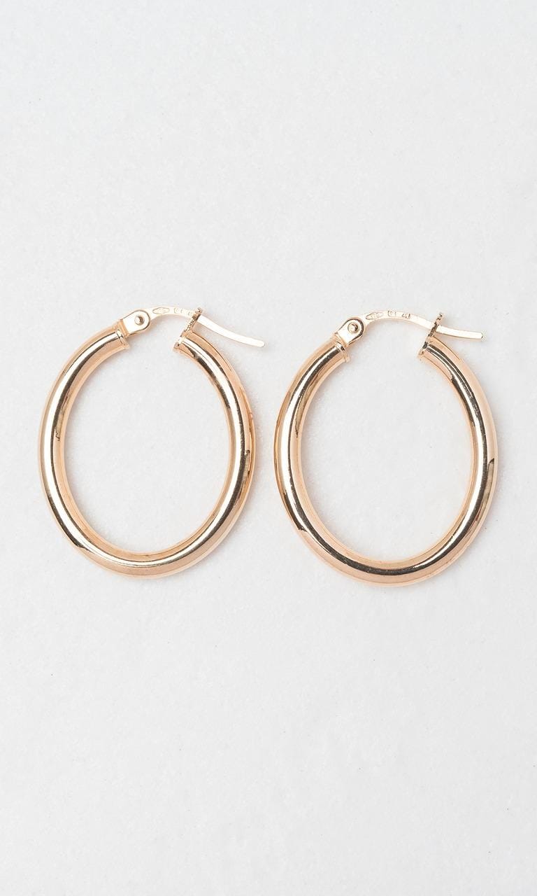 Hogans Family Jewellers 9K YG 20mm Oval Hoop Earrings