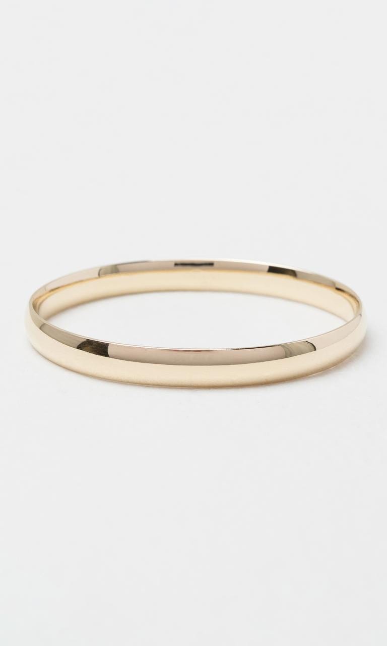 Hogans Family Jewellers 9K YG 8mm Plain Oval Bangle