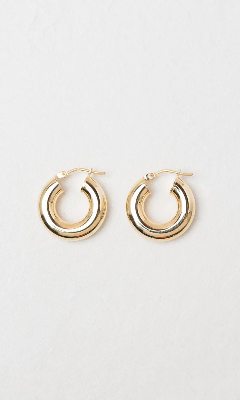 Hogans Family Jewellers 9K YG 8mm Wide Tube Hoop Earrings