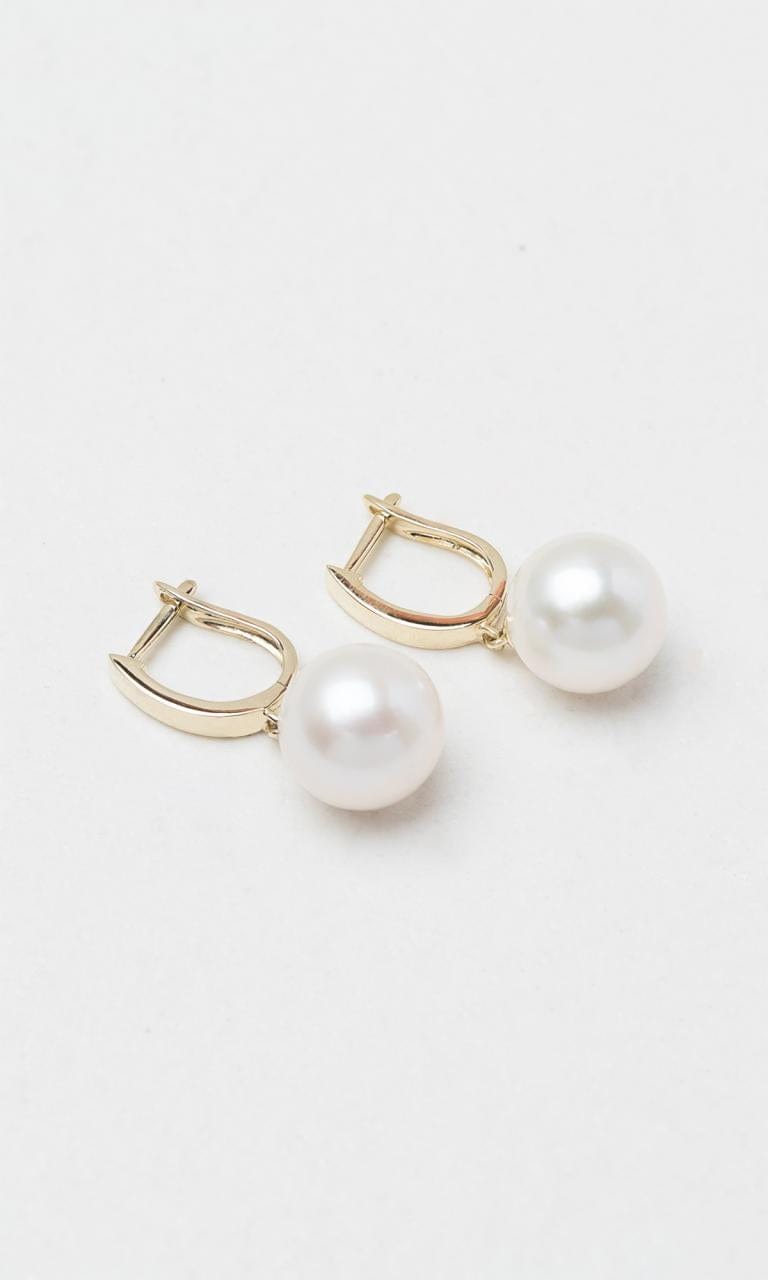 Hogans Family Jewellers 9K YG 9-10mm Freshwater Pearl Huggie Earrings