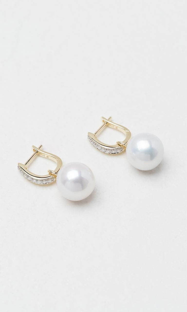 Hogans Family Jewellers 9K YG 9-9.5mm Freshwater Pearl Huggie Earrings