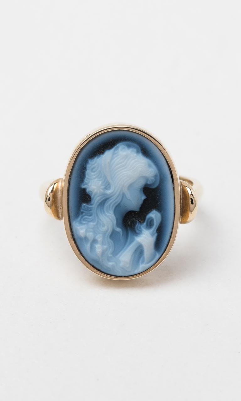 Hogans Family Jewellers 9K YG Agate Cameo Dress Ring