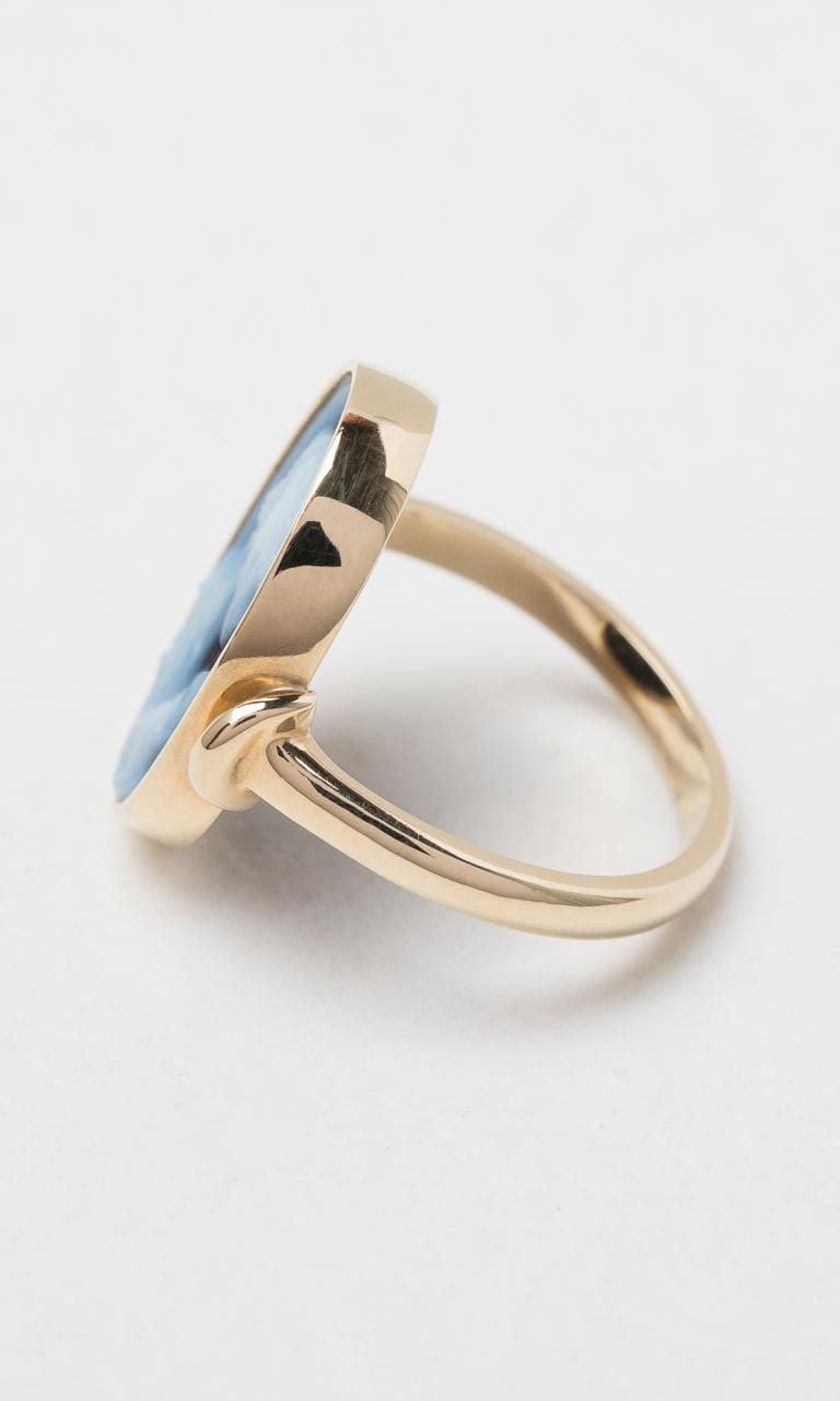 Hogans Family Jewellers 9K YG Agate Cameo Dress Ring