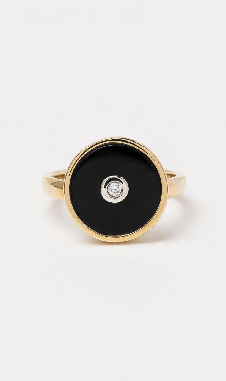 Hogans Family Jewellers 9K YG Art Deco Onyx Ring