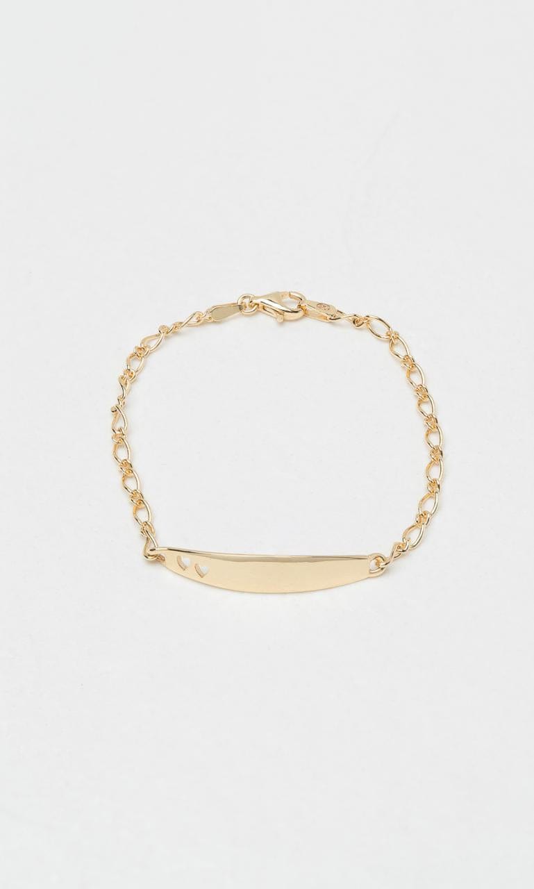 Hogans Family Jewellers 9K YG Baby ID Bracelet with Hearts