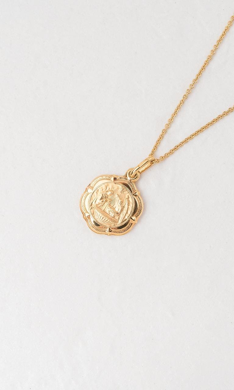 Hogans Family Jewellers 9K YG Baptismal Religious Disc Pendant