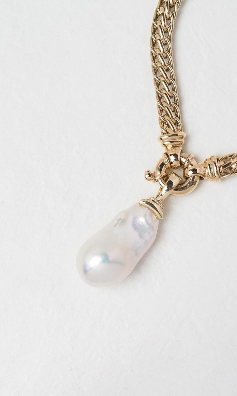 Hogans Family Jewellers 9K YG Baroque Pearl Enhancer Pendant