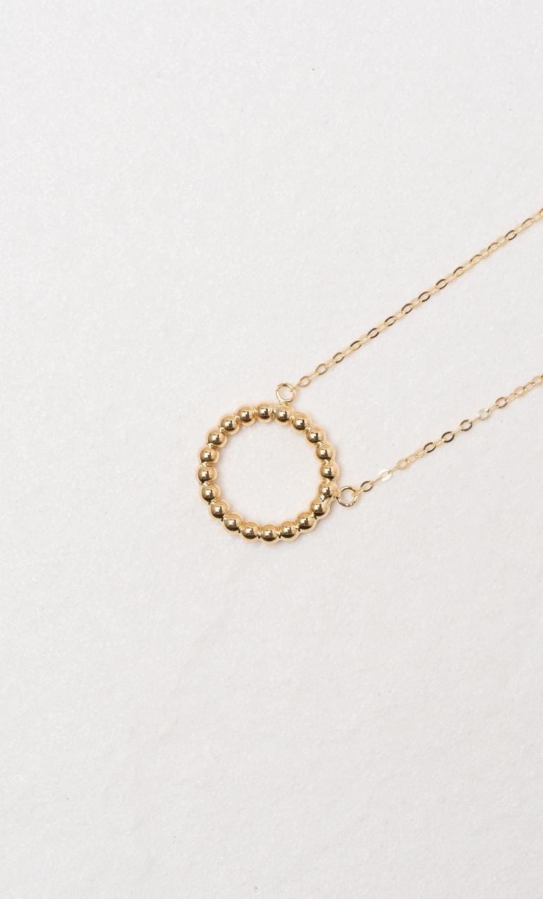 Hogans Family Jewellers 9K YG Beaded Circular Necklace