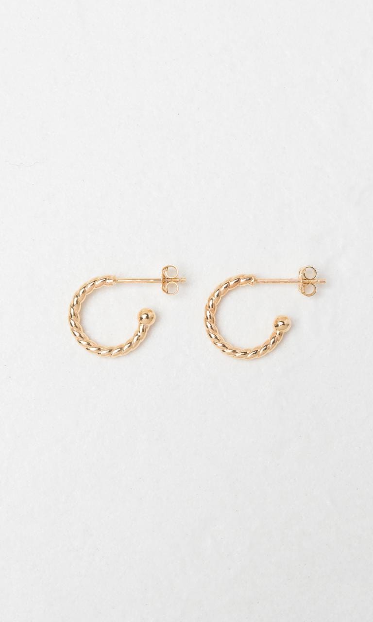 Hogans Family Jewellers 9K YG Beaded Illusion Hoop Stud Earrings