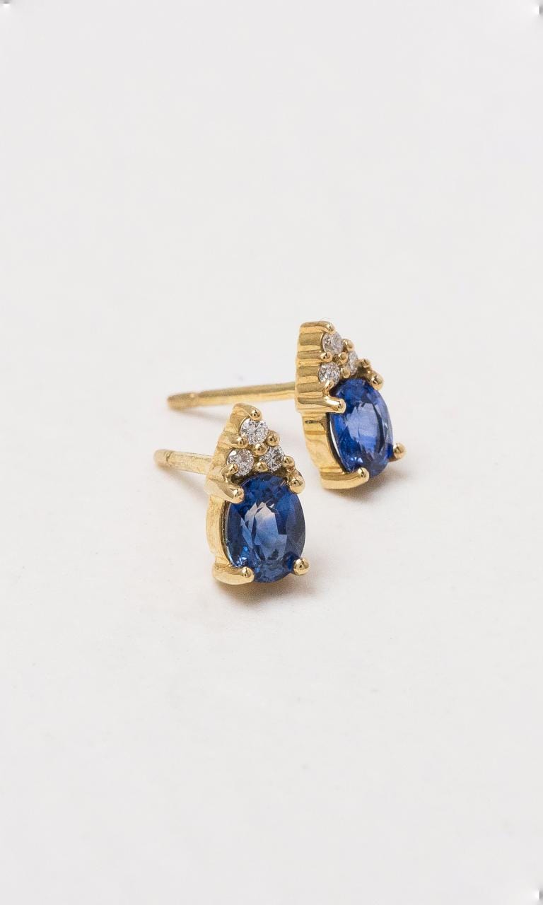 Hogans Family Jewellers 9K YG Ceylon Sapphire Oval Cut Stud Earrings